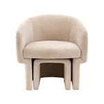 Asko Retro Armchair & Footstool | Cream