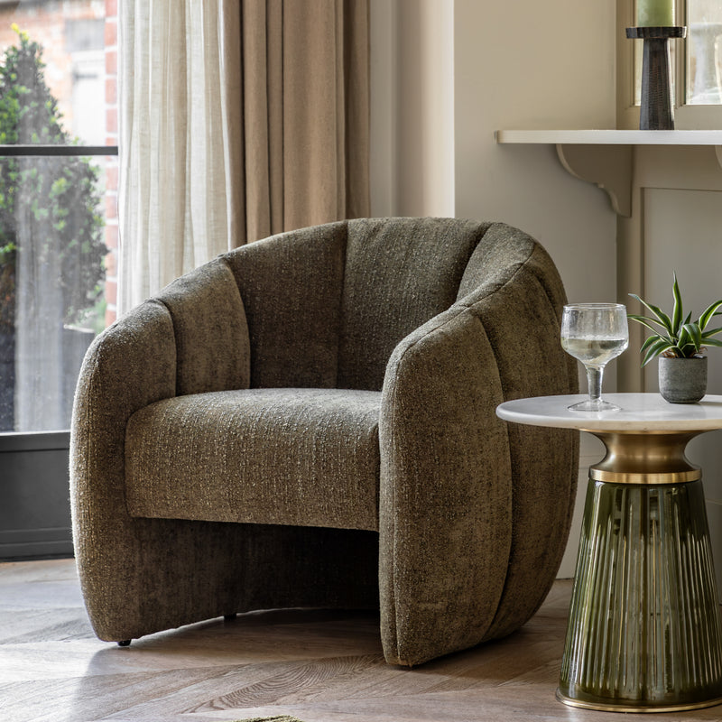 Atella Tufted Tub Chair | Moss Green