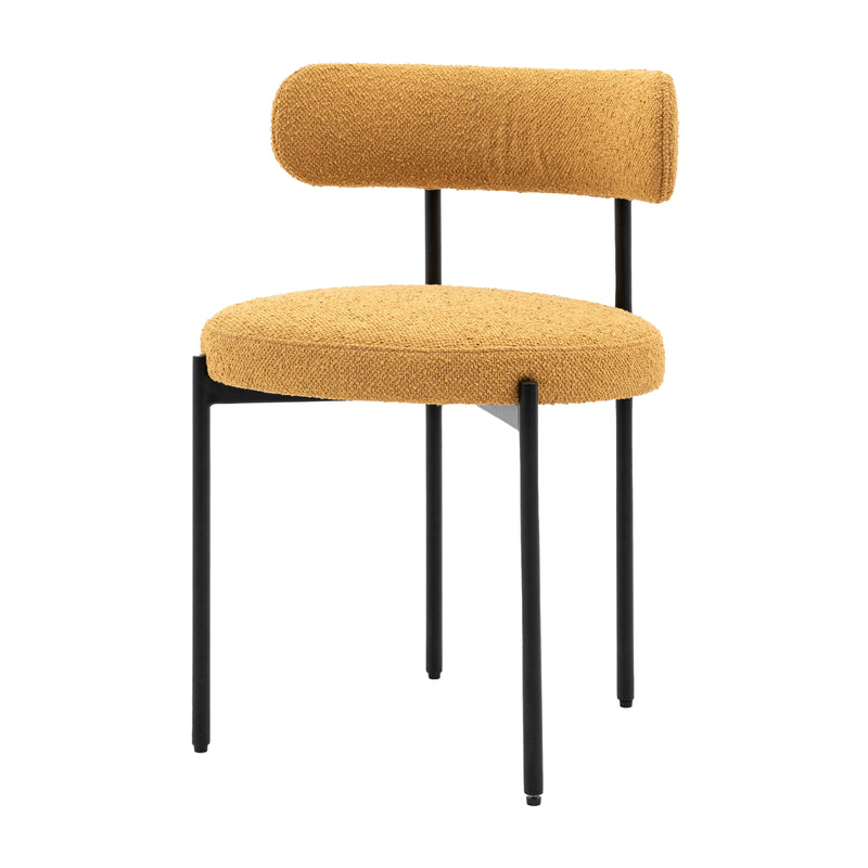 Aveley Boucle Dining Chairs | Ochre | Set of 2