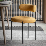 Aveley Boucle Dining Chairs | Ochre | Set of 2