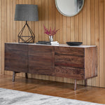 Barcelona 2 Door Marble Top Sideboard | Dark Acacia