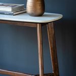 Barcelona Marble Top Console Table | Dark Acacia