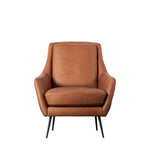 Brompton Retro Leather Armchair | Brown