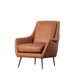 Brompton Retro Leather Armchair | Brown