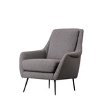 Brompton Retro Linen Armchair | Dark Grey