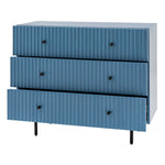 Buckhurst Scalloped 3 Drawer Chest | Blue