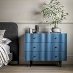 Buckhurst Scalloped 3 Drawer Chest | Blue