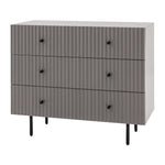 Buckhurst Scalloped 3 Drawer Chest | Grey