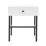 Buckhurst Scalloped Bedside Table with Drawer | White