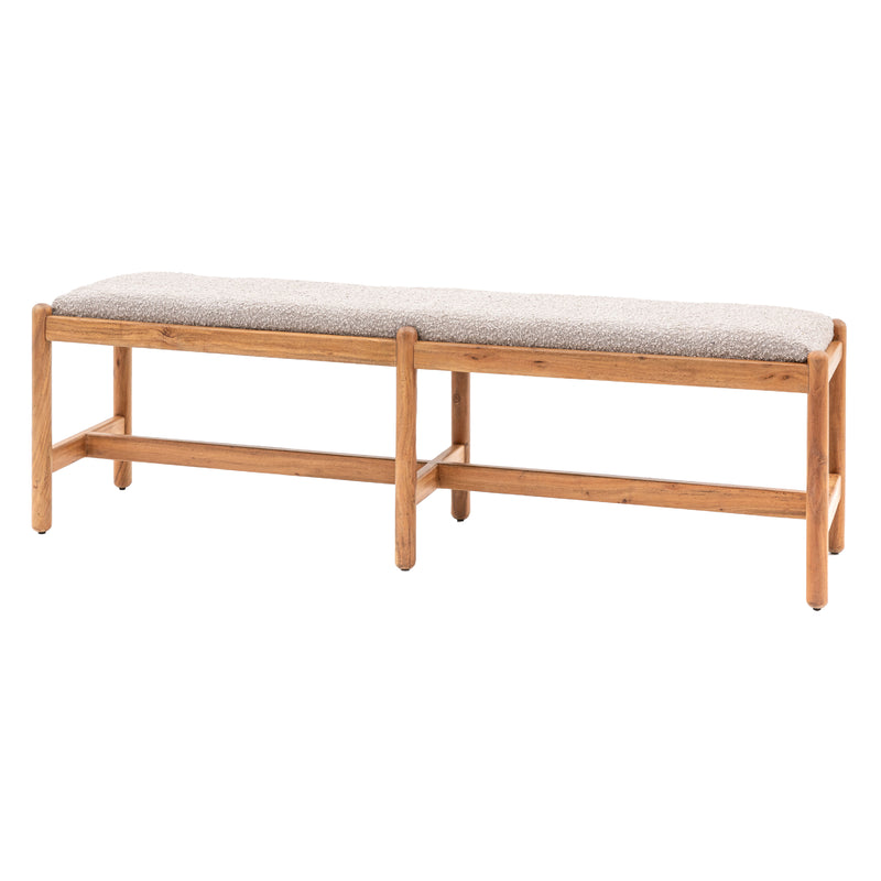 Cannes Retro Boucle Dining Bench | Natural Acacia