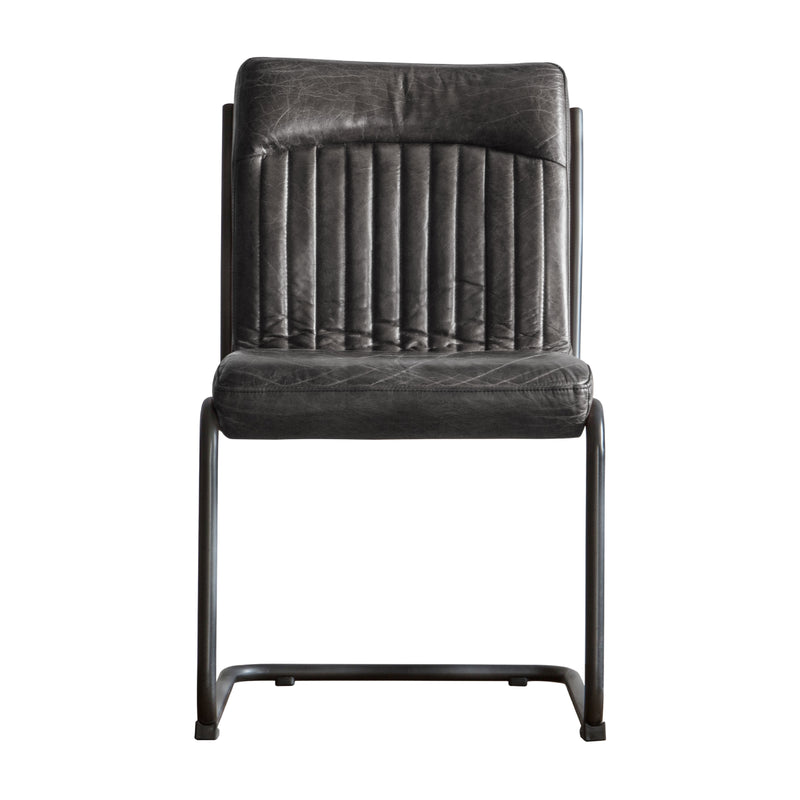 Capri Leather Dining Chair | Antique Ebony