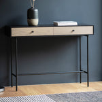 Carbury 2 Drawer Console Table | Black/Natural