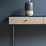 Carbury 2 Drawer Console Table | Black/Natural