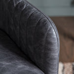 Curie Leather Swivel Chair | Antique Ebony