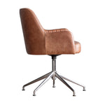 Curie Leather Swivel Chair | Vintage Brown Leather
