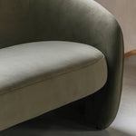 Curvo Retro 2 Seat Sofa | Moss Green