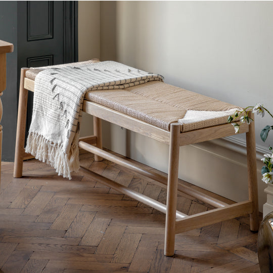 Eton Farmhouse Rope Bench | Natural