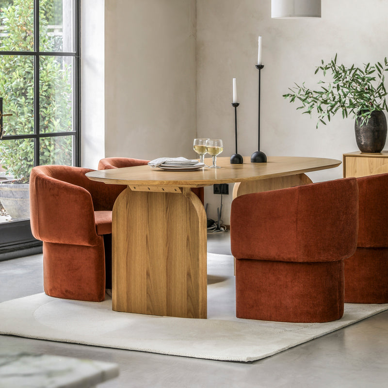 Geo Retro Oval Dining Table | Natural