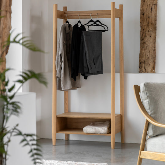 Hatfield Open Wardrobe | Natural Oak