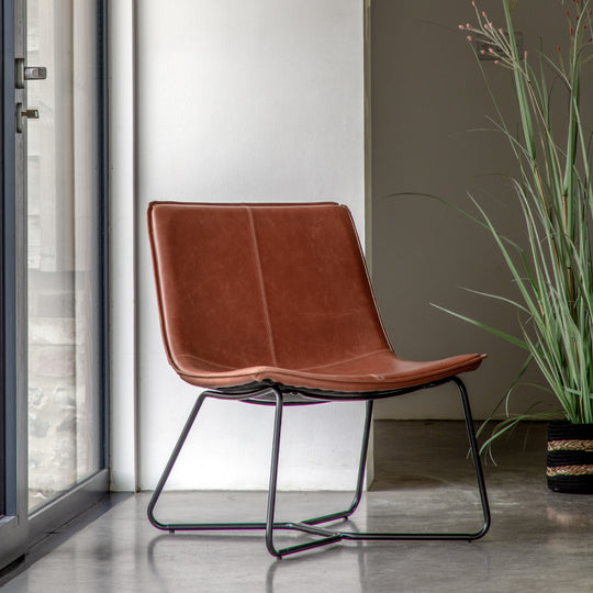 Hawking Vegan Leather Lounge Chair | Brown