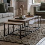 Henley Nesting Coffee Tables | Natural/Black | Set of 3