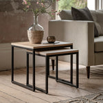 Henley Nesting Side Tables | Natural/Black | Set of 2