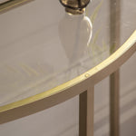 Hudson Demilune Glass Console Table | Champagne Gold