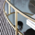 Hudson Oval Coffee Table with Mirror Shelf | Champagne Gold