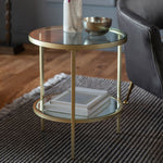 Hudson Round Glass Side Table | Champagne Gold