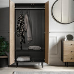 Hyland 2 Door Wardrobe | Natural/Black