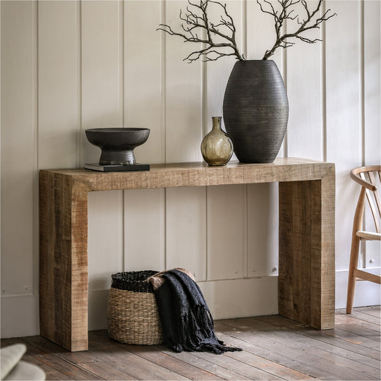 Iowa Rustic Mango Wood Console | Natural