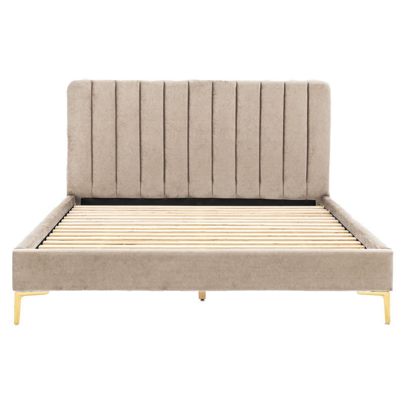 Kensington Velvet Bed Frame | Beige