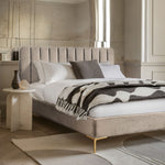 Kensington Velvet Bed Frame | Beige