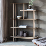 Kingham Rustic Open Display Shelving Unit | Grey Oak