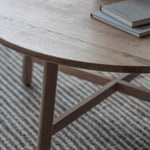 Kingham Rustic Round Coffee Table | Grey Oak
