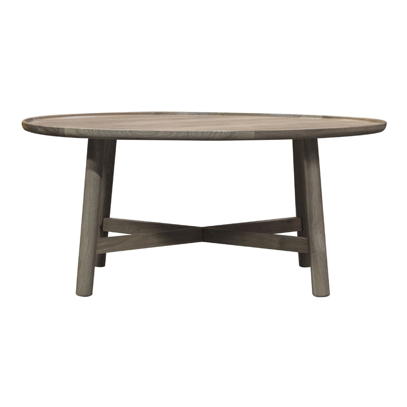 Kingham Rustic Round Coffee Table | Grey Oak