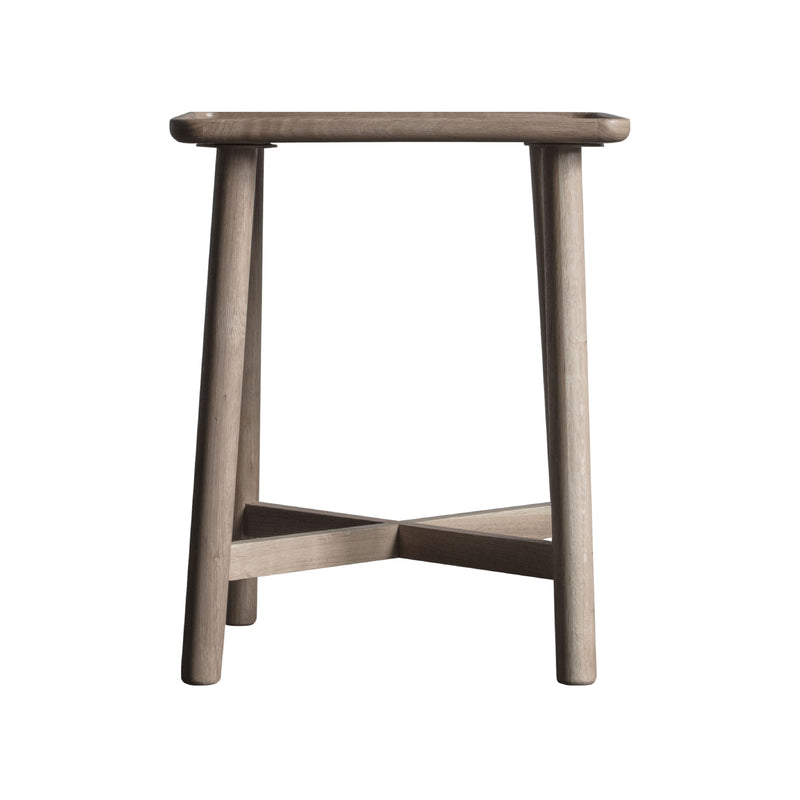 Kingham Rustic Square Side Table | Grey Oak