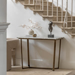 Lusso Faux Marble Top Console Table | Brass