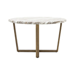 Lusso Round Faux Marble Top Coffee Table | Brass