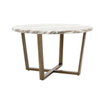 Lusso Round Faux Marble Top Coffee Table | Brass