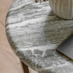 Lusso Round Faux Marble Top Side Table | Bronze