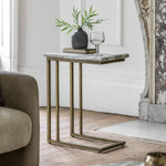 Lusso Square Faux Marble Top Supper Table | Bronze