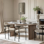 Marmo Oval Marble Top Dining Table | Grey Wash Mango Wood