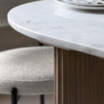 Marmo Oval Marble Top Dining Table | Grey Wash Mango Wood