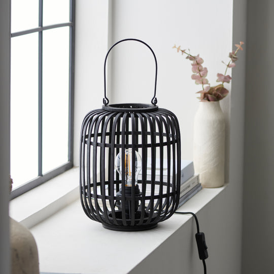 Mathias Bamboo Cage Table Lamp | Black