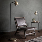 Mayfield Industrial Floor Lamp | Antique Brass/Black