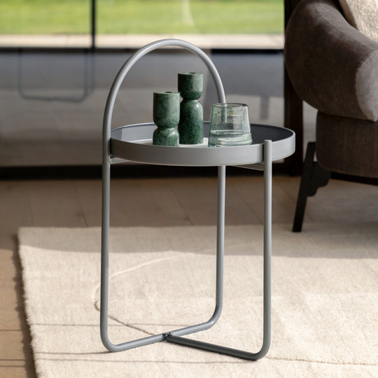 Melbury Handle Side Table | Grey