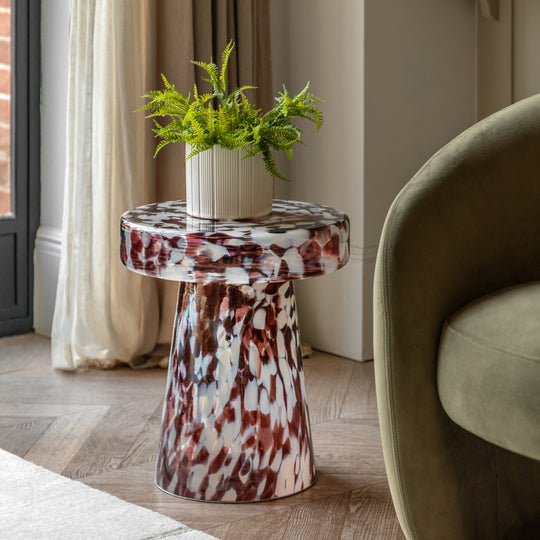 Murano Glass Side Table | Leopard