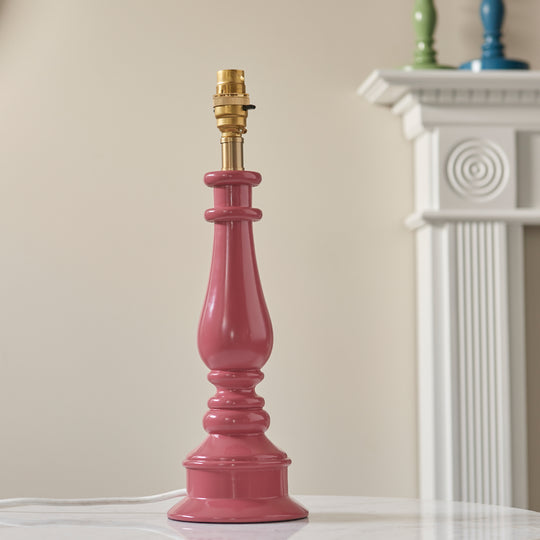 Myrtle Spindle Table Lamp Base | Pink Clay