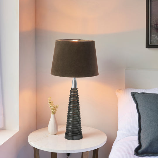 Naia Ribbed Table Light | Grey/Mocha